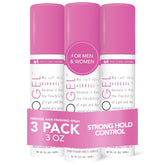 TRIDESIGN Aerogel hairspray bottle showing strong hold for daily styling.
