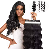 Triippy Body Wave Bundles close-up on Cambodian hair weft for seamless blend.