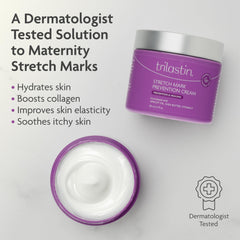 TriLASTIN bottle during application on the abdomen demonstrates smooth absorption.