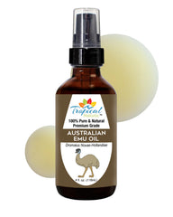 Tropical Holistic Aceite de Emú Puro en frasco 4oz para hidratación diaria.