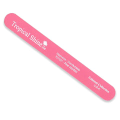 Tropical Shine File Fine Extra Fine 400-600 pink gently smooths nails for a salon-grade finish