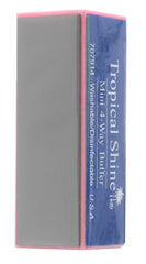 Tropical Shine Mini 4 Way Buffer Block buffs to satin finish for subtle natural luster.