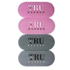TRU BARBER Hair Grippers: paquete de 4 colores gris y rosa para sujetar mechones con seguridad.