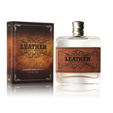Tru Fragrance Beauty Western Leather bottle front view for everyday rugged wear.