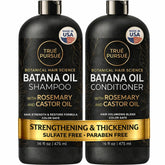TRUÉ PURSUÉ Batana Oil Shampoo, botella frontal; cuidado suave y fortalecedor diario.