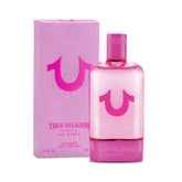 True Religion fragrance for women bottle front on display, ideal for daily confidence.