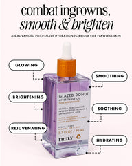 Truly Glazed Donut After Shave Oil application on skin for silky comfort.