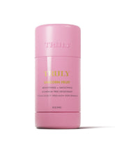 Truly Unicorn Fruit deodorant packaging front highlights brightening and aluminum-free protection