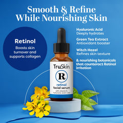 TruSkin retinol serum dropper tip for precise nightly application.
