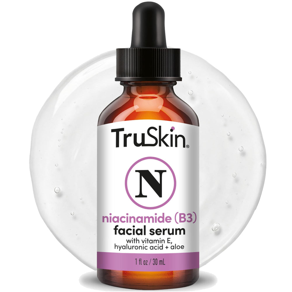 TruSkin niacinamida para la cara, enfoque en poros y tono uniforme.