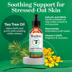 TruSkin Tea Tree Oil Serum precise drop application for blemishes