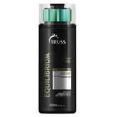 TRUSS Equilibrium oily hair bottle promotes balanced scalp cleansing and hydrated ends.