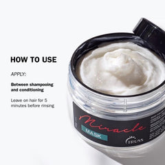 TRUSS Miracle Hair Mask applied to damp hair demonstrates quick five-minute treatment