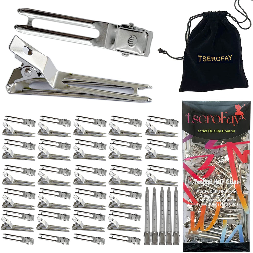 TSEROFAY clips dobles metal deslizantes para fijar rizos con facilidad.