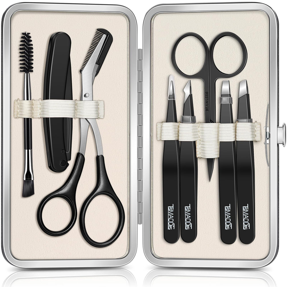 TsMADDTs 8-in-1 eyebrow kit in travel case, ideal for on-the-go grooming