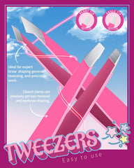 TsMADDTs angled tweezers provide better grip for quick plucking.