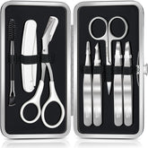 TsMADDTs 8-in-1 eyebrow kit in a portable case for organized grooming and travel