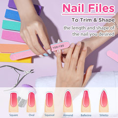 TsMADDTs colorful buffer blocks for polishing and smoothing nails.