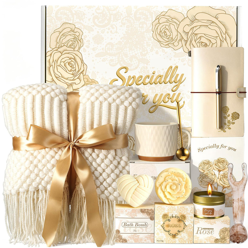 TsunNee giftset blanket ivory tassel throw for cozy evenings and relaxation
