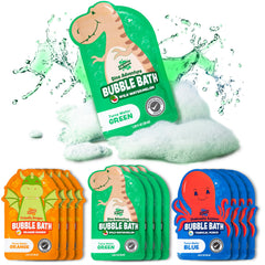Tub Works bano burbujas ninos dino-aventura-verde: burbujas duraderas y colores brillantes para la hora del baño.
