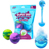 Tub Works Super Goo Bomba Sorpresa colorea el agua y fomenta la curiosidad sensorial.