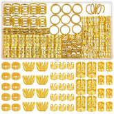 Tuefuzy broches para trenzas en oro: realzan el peinado con brillo sutil.
