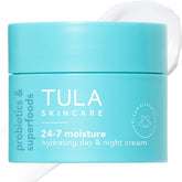TULA 24-7 Moisture travel-size cream bottle, day and night hydration on the go.
