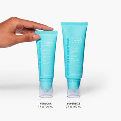 TULA Luna primer swirl on skin reveals glow and balanced tone.
