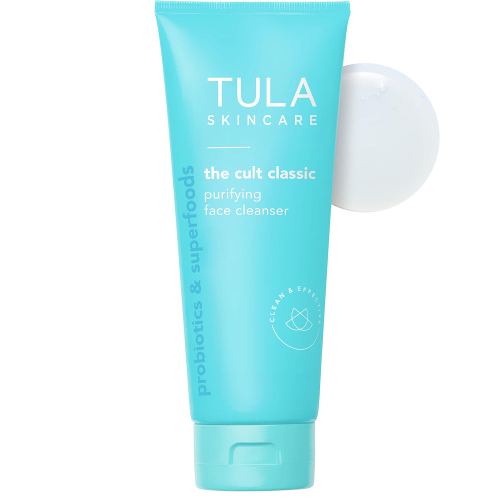 TULA Purifying Face Cleanser supersize bottle front for daily cleansing and makeup removal