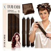 TULOBI 3-pcs heatless curls overnight set with velvet rods minimizes heat exposure.