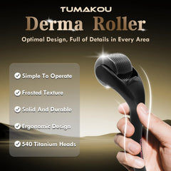 TUMAKOU Derma Roller for scalp with easy grip for precise treatment.