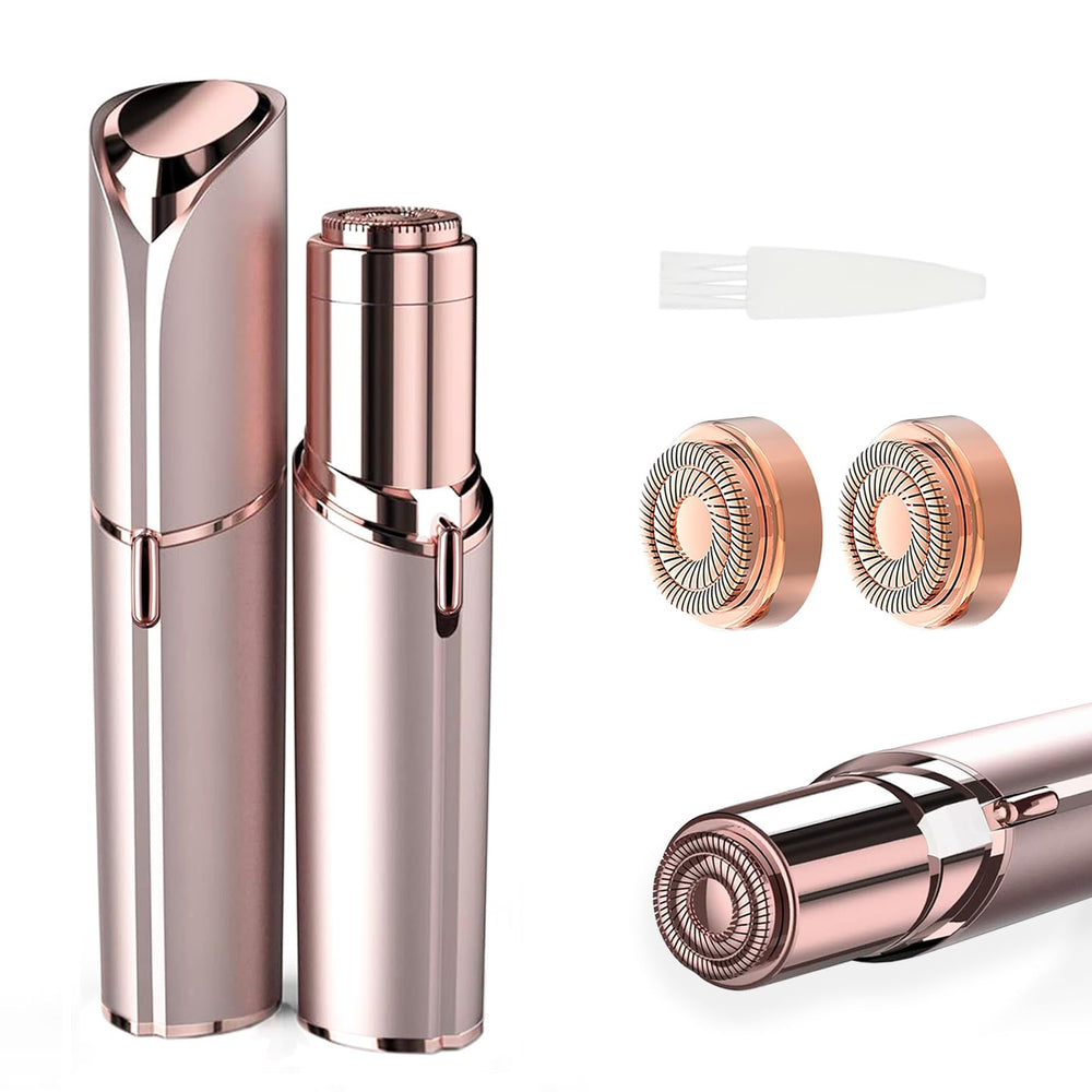 Tuokiy rose gold face shaver with compact design for easy travel smoothing