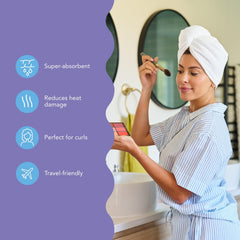 Turbie Twist 2-pack moonbeam microfiber towel ready for easy hair wrap after shower