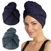 Turbie Twist Evening Blue microfiber hair towel wrap for gentle drying