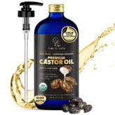 TURN TO EARTH Castor Oil bottle with pump for easy application.