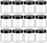 TUZAZO 4 oz clear container with black lid for easy labeling