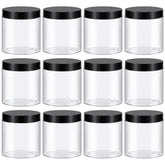 Tuzazo 8oz plastic jar with black lid for creams and lotions