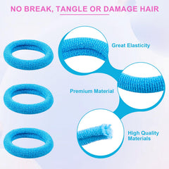 TVINLIK 400-piece elastic hair ties close-up showing smooth elasticity.