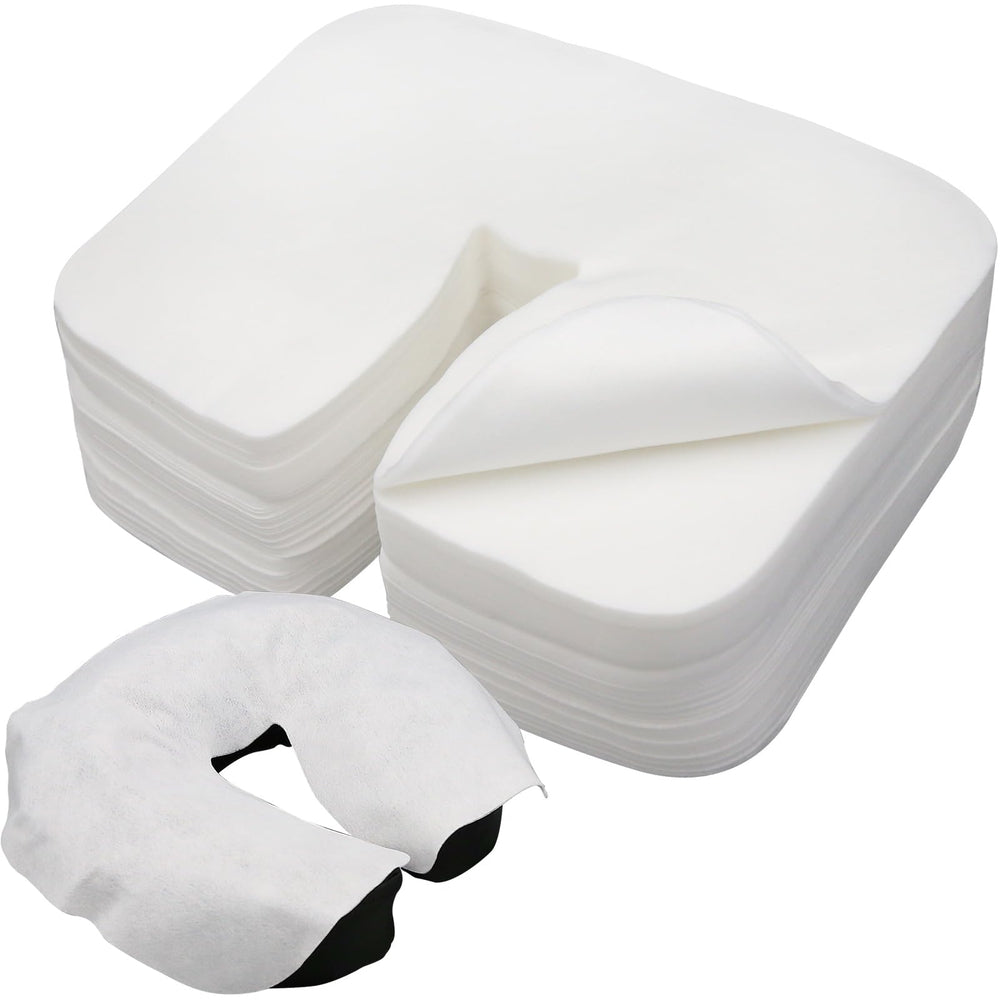 Tvvcalk 300-count disposable face cradle covers for hygienic massage sessions.