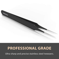 Tweezees splinter-removal tweezers with a pointed tip for accurate extraction.