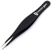 Tweezer Guru pointed tweezers with needle-nose tip for precise brow grooming.