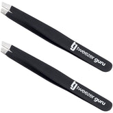 Tweezer Guru precision slant tweezers for precise brow shaping and hair removal.