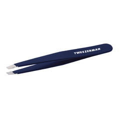 Tweezerman Evening Blue Slant Tweezer with precision tips for brow grooming