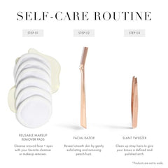 Tweezerman Rose Gold Facial Razor being washed reveals stainless steel construction