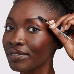 Tweezerman Tea Rose Brow Brush spoolie shapes brows into a natural look