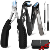 TwinWolf heavy-duty toenail clippers with wide jaw for thick nails and easy trimming.
