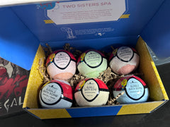 Two Sisters Poke Monster bath bomb pocket beast inside sparks curiosity during bath.