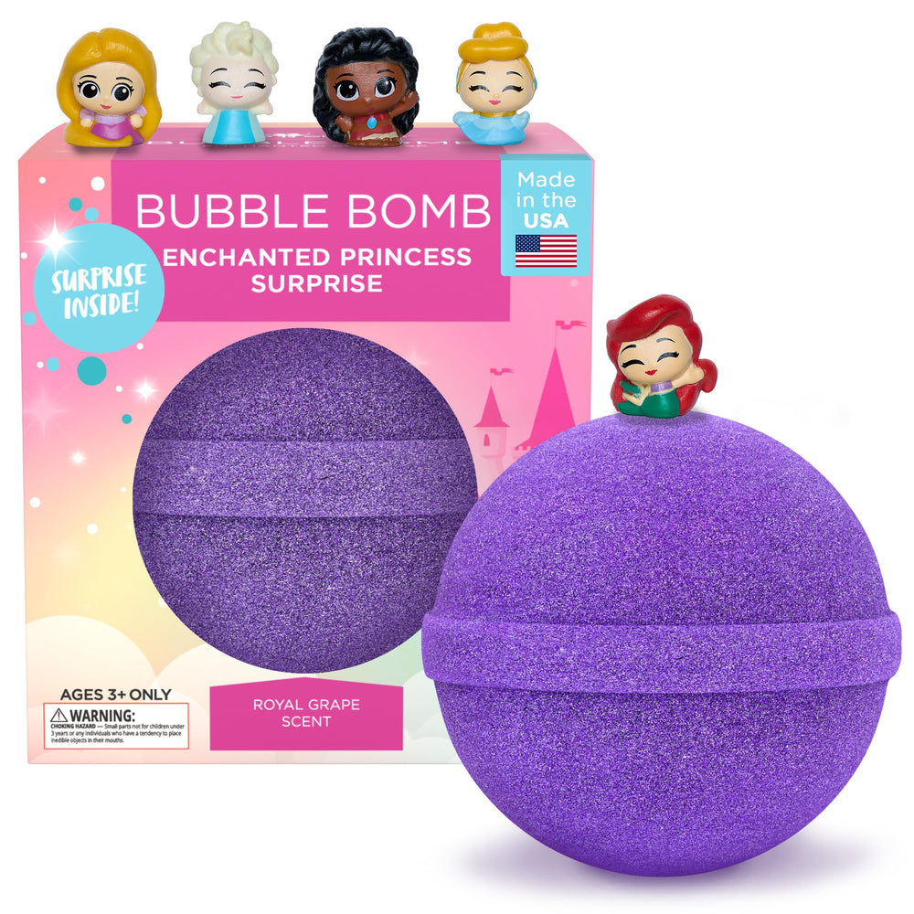 Two Sisters princess bath bomb pack front view with gift-ready packaging