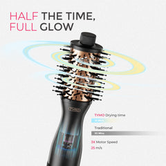 TYMO 2.0 one-step volumizer lifts roots with ease for full hair.