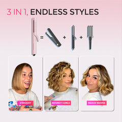 TYMO Airflow 2.0 3D floating plates for snag-free straightening and curling.